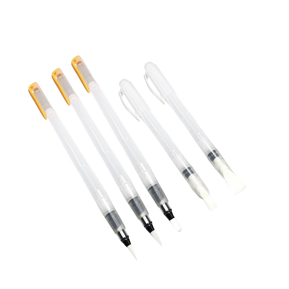 6PCS Water Coloring Brush Pen Set for Watercolor Painting Water Soluble Pencils Brush Pens Markers Solid Colors or Powdered Pigme