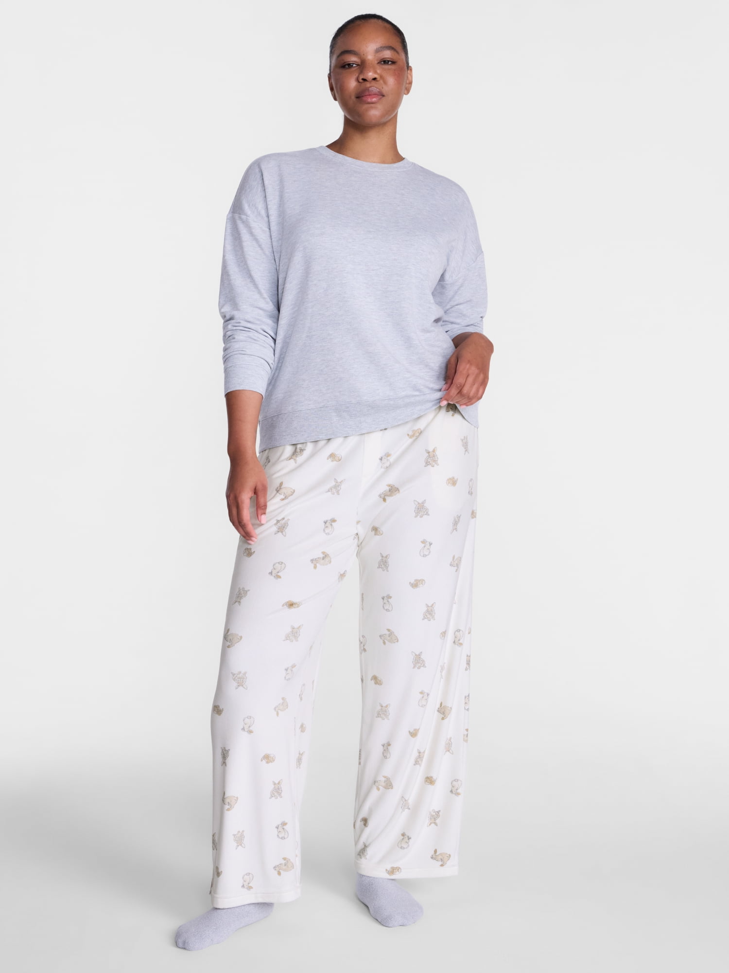 Joyspun Women's Velour Sleep Pants, Sizes XS-3X
