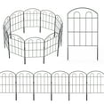 thumbnail image 2 of Decorative Garden Fence Outdoor 24in x 10ft Coated Metal RustProof Landscape Wrought Iron Wire Border Folding Patio Fences Flower Bed Fencing Animal Barrier Section Panels Decor Picket Edging, 2 of 7