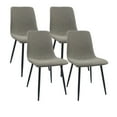 thumbnail image 2 of IVV Upholstered Dining Chairs with High Back, Modern Linen Fabric Armless Side Chairs with Metal Legs, Set of 4, for Kitchen & Dining Room, Gray, 2 of 10