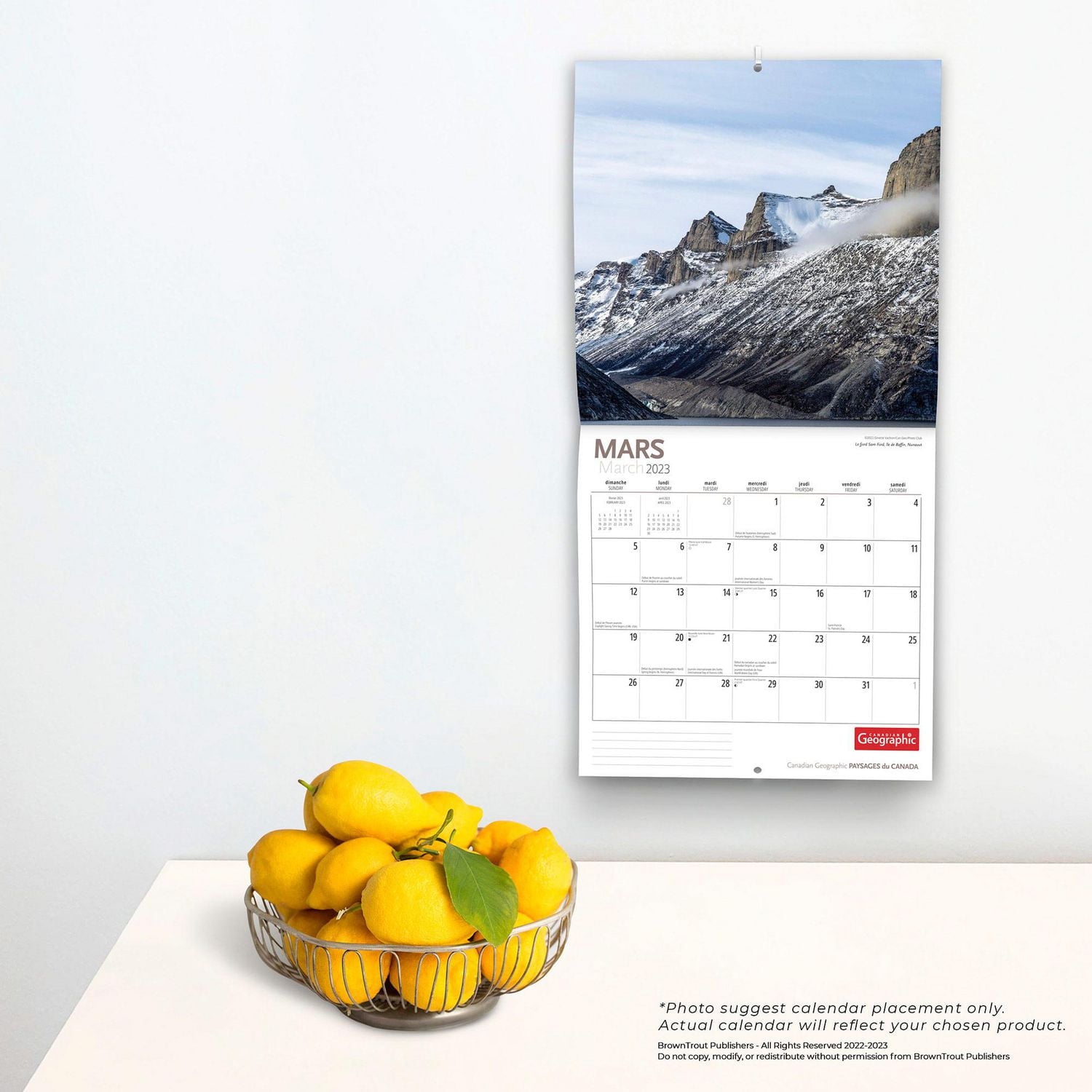 Canadian Geographic Paysages du Canada | 2023 12x24 Inch Square Wall Calendar