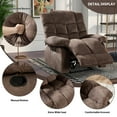 thumbnail image 5 of Bonzy Home Massage Recliner Chair with Heat and Vibration Manual Recliners Fabric Sofa Reclining Chair for Living Room, Brown, 5 of 8