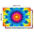 thumbnail image 5 of Colorful Tie Dye Mandala Pattern Summer Placemats Table Placemats Set Of 6-Linen Kitchen Washable Placemats Table Mats 11.8"x17.7" Non-Slip Heat Resistant, 5 of 5