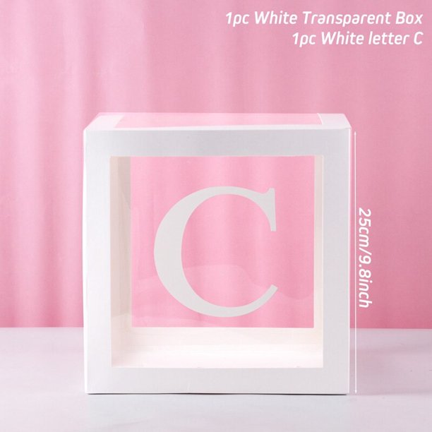 Caja transparente personalizada con alfabeto para decoración de Baby Shower, niño y niña, decoración para fiesta de primer cumpleaños y boda