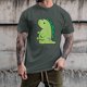 thumbnail image 2 of Camiseta de manga corta con estampado de dinosaurio y cuello redondo para hombre Pompotops oipoqjl33483, 2 of 4