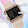 thumbnail image 5 of Digital Watches for Men Women Waterproof Unique Rectangle Watch Stopwatch Countdown Alarm Analog Silicone Strap Transparent Case, 5 of 7