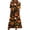 Orange, variant on Women's Halloween Themed Casual Dress, Round Neck with Pockets Style , Everyday Outings, Halloween Print Casual Dress for Ladies Black L