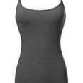 thumbnail image 3 of FashionOutfit Women's Basic Solid Long Length Adjustable Spaghetti Strap Tank Top, 3 of 4