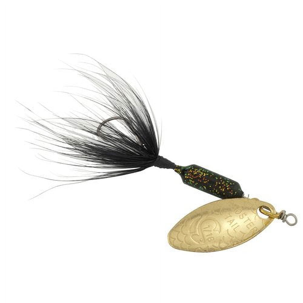 (2 pack) Yakima Bait Worden's Original Single Hook Rooster Tail Lure, Glitter Black, 1/16 oz.