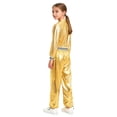 thumbnail image 2 of Haitryli Kids Girls Jazz Hip Hop Dance Outfit Metallic Long Sleeve Bomber Jacket And Pants Set Disco Party Dancewear Gold 12, 2 of 7