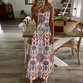 thumbnail image 2 of Staron Robes d'Été pour Femmes à Bretelles Spaghetti, Col en V, Robe Soleil, Floral Boho, Longue et Fluide, Plage, Vacances, 2 of 5