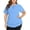 Sky-blue, variant on WellSize Womens Plus size Tops Curved Hem Summer Short Sleeve Shirts Loose Casual Tunic Tee