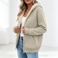 thumbnail image 3 of Lutiedan Womens Sherpa Fleece Jacket Zip up Thick Warm Hooded Jacket Long Sleeve Casual Fall Winter Coat with Pockets S-3XL, 3 of 6