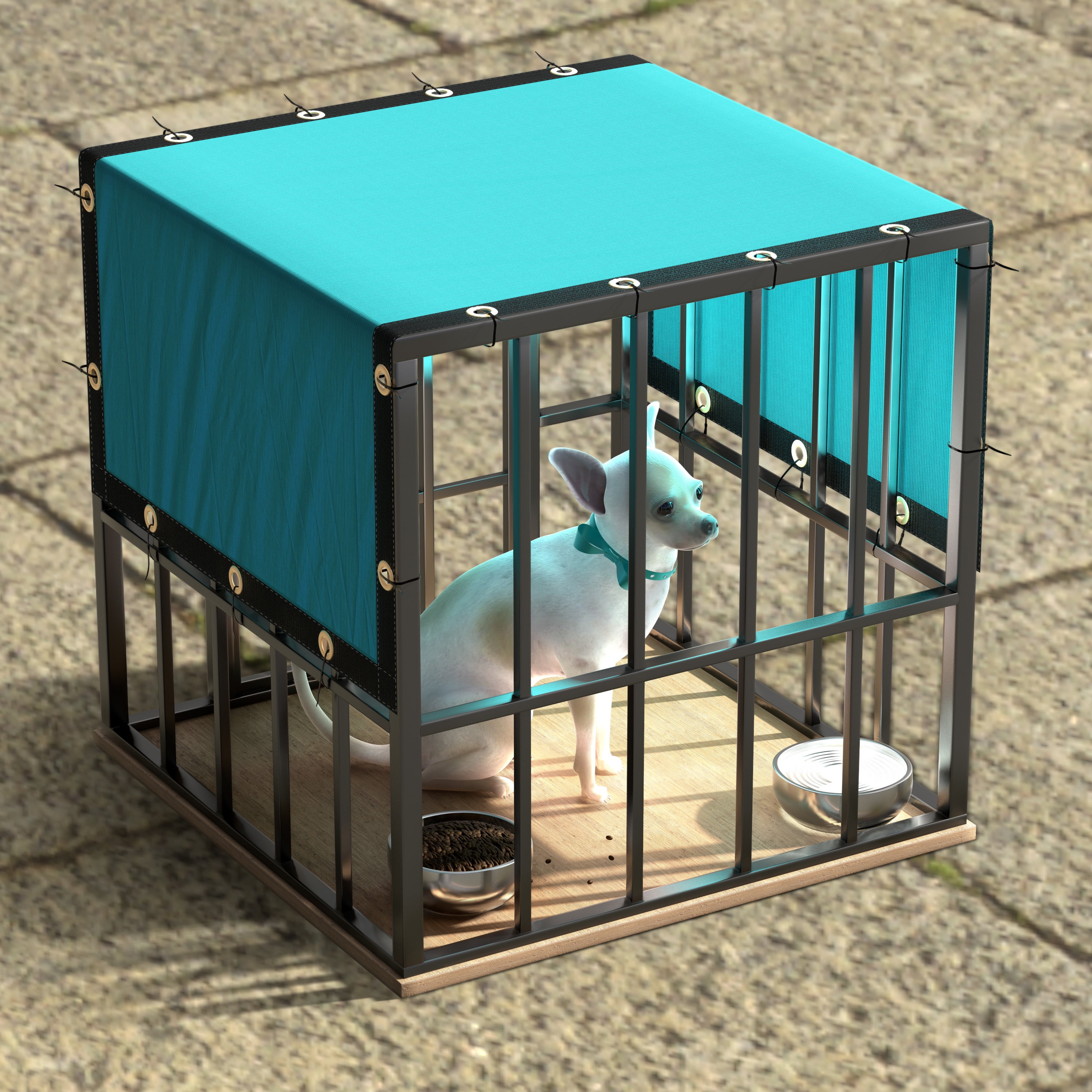 ColourTree 90% 10' x 10' Turquoise Custom Size Dog Shade Cover Canopy Shade Cloth/ Privacy Screen with Grommets for Pergola, Outdoor, Patio, Garden Fence, Apartments Railing （We Make Custom Size )