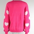 thumbnail image 5 of Odeerbi Winter Knit Sweater For Women Comfortable Love Print 2025 Long Sleeve Round Neck Sweater Top Hot Pink, 5 of 8