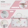 thumbnail image 4 of Bolsa de maquillaje Honitty, bolsa de cosméticos acolchada con estampado floral, conjunto de algodón, 4 of 6
