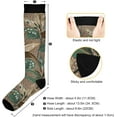 thumbnail image 3 of High Elasticity Compression Socks, High Knee Socks Adult Universal Leisure Relieve Fatigue, Vintage Leaves Travel Daily with Running (1 Pair) Gift, 3 of 7