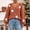 Brown, variant on Women's Sweater Loose Fit Long Sleeve Cable Knit Solid Applique Diamond Pattern V-Neck Hip