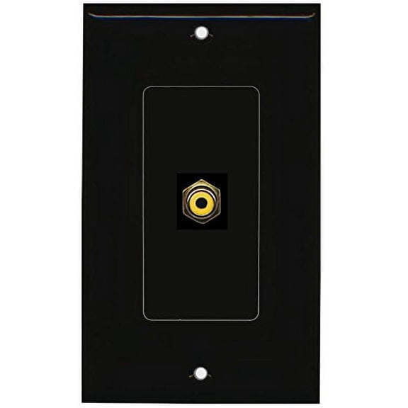 RiteAV RCA Yellow (Black) Wall Plate 1 Gang Decorative Black