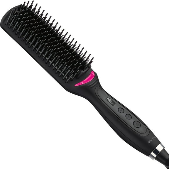 Revlon Extra Long 4-1/2" Ceramic Hair Straightening Brush with Ionic Technology, Black