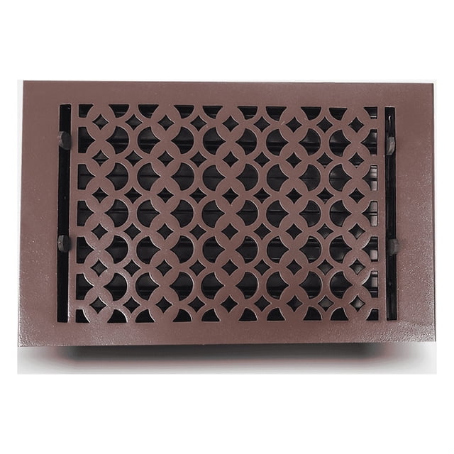 8'' x14'' VR100 Floor Vent Cover Register with Damper – Tudor Mushroom Design, Cast Aluminum Powder Coated, Decorative Repaintable Vent for Floors Walls Ceilings HVAC