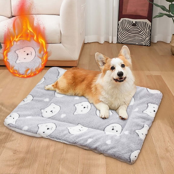 PEONAVET Thickened Pet Bed Dog Cats Crate Mat Winter Warm Floor Mats Cats And Dogs Universal Blanket Mats Pet Supplies