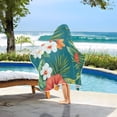 thumbnail image 6 of Tropical Flowers with Hibiscus Hooded Beach Towel Kids Bath Towels Quick Dry for Pool Swiming 50" x 23.5" Microfiber Soft Bathrobe, 6 of 7