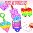 thumbnail image 3 of Fun Little Toys 36Pcs Valentine Popit with Cards with Pop Bubble Keychain Fidget Toys Pop Keychain Stress Anxiety Relief Toy for Kids Valentine's Day Classroom Exchange Prizes, Party Favors, 3 of 7