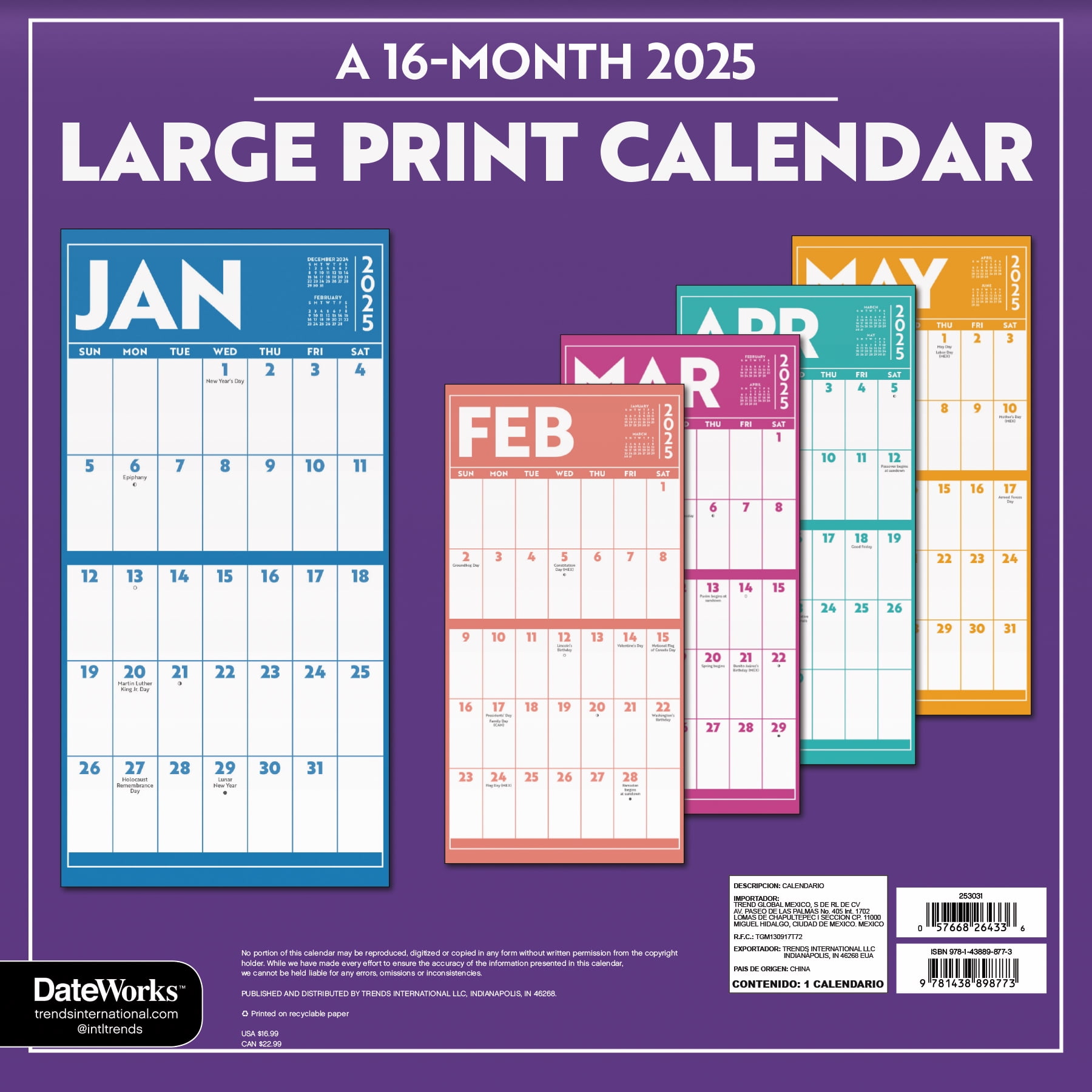 Large Print 2025 Calendar and Pocket Planner - Walmart.com large-print-2025-calendar-and-pocket-planner-walmart-com