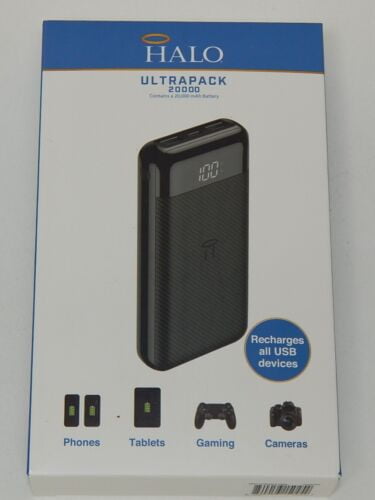 Halo Ultrapack 20000 mAh Battery Portable Charger Power Bank LCD Digital Display