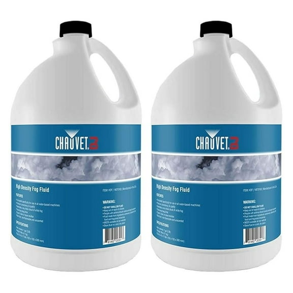Fog Juice 1 Gallon (2 Pack) - High Density Fog Fluid for Machines - Chauvet HDF - Non-Toxic, Unscented - Stage Lighting Effects, Parties, Halloween
