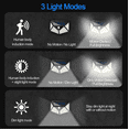 thumbnail image 4 of Solar Lights Outdoor , 100LED/3 Modes 270° Lighting Angle Motion Sensor Security Lights, IP65 Waterproof Wall Lights Solar Powered, Bright for Backyard Garden Fence Patio Front Door（4Pack）, 4 of 6