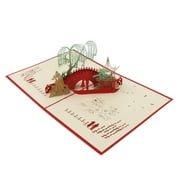 3D Up Greeting Cards Crafts Thank You Card Christmas Birthday With Envelops Bridge