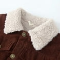 thumbnail image 5 of Glisme Boys Winter Jacket Thermal Lined Corduroy Jacket With Interior Warm Thickened Coat Brown Lightweight Outerwear Size 3-4 Years, 5 of 5