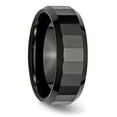thumbnail image 3 of Ceramic Black Faceted 8mm Wedding Band Ring Size 7.5, 3 of 6