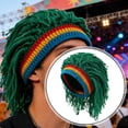 thumbnail image 1 of Gorro de con peluca para hombre, gorro de invierno para cosplay, conciertos, fiestas de disfraces. Verde, 1 of 10