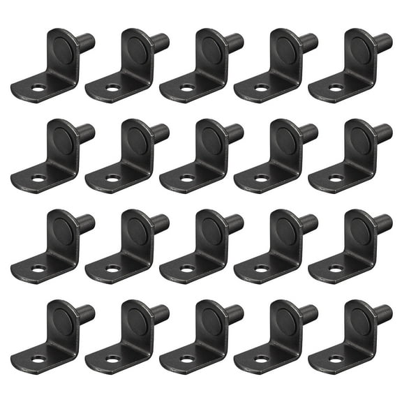 Uxcell Shelf Support Pegs L-Shaped Bracket Pegs Shelf Pin With Hole Black 5mm