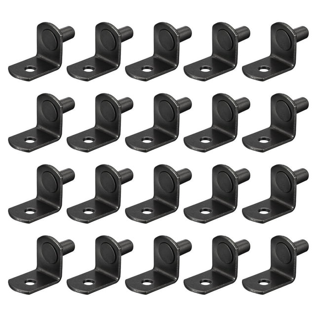 Unique Bargains Shelf Support Pegs, 80 Pack 5mm(1/5') L-Shaped Bracket Pegs Shelf Pin, Black