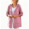 thumbnail image 3 of Vinsonshop Women's Activewear Rain Coat Waterproof Lightweight Windbreaker Hooded Breathable Outdoor Hiking Running Casual Shell Jacket Pink L, 3 of 3