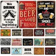 thumbnail image 2 of Letrero de aluminio vintage con texto "Beber cerveza", letrero de metal con alcohol, placas retro para bar, cafetería, club, decoración de pintura, 2 of 5
