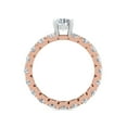 thumbnail image 4 of SuperJeweler 3 Carat Round Shape Moissanite Eternity Engagement Ring in 14 Karat Rose Gold for Women, 4 of 6