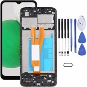 Samsung Galaxy A03 Screen Replacement with Frame, 6.5 Inch PLS TFT LCD Touch Digitizer, Complete Disassembly Repair Tool Kit for SM-A035F SM-A035M SM-A03