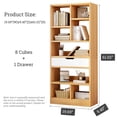 thumbnail image 6 of IOTXY Wooden Open Display Bookcase - 61" Height 8 Cubes Freestanding Storage Bookshelf with Drawer, Maple Yellow, 6 of 6