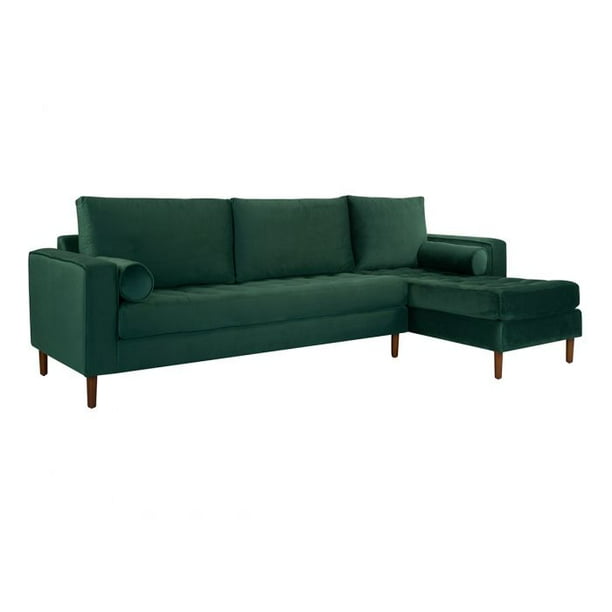 Sala esquinera derecha 4 cuerpos Landero - Verde Weik Contemporáneo