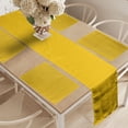 thumbnail image 2 of Ambesonne Brick Table Runner & Placemats, Classic Symmetric Rectangles, Placemat 4 pcs + Runner 14"x90", Earth Yellow Pale Coffee, 2 of 2