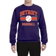 thumbnail image 2 of Wild Bobby City of Detroit Baseball Fantasy Fan Sports Unisex Crewneck Sweatshirt, Purple, X-Large, 2 of 6