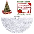 thumbnail image 2 of Falda de árbol de Navidad FUHSY de terciopelo blanco/plateado de 53 cm con lentejuelas, 2 of 7