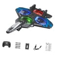 thumbnail image 3 of Avión de combate de espuma con control remoto, juguete para exteriores, fácil de volar, 6 canales batería simple azul, 3 of 9