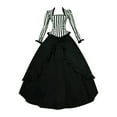 thumbnail image 1 of LOVZFMLL Costume Renaissance pour Femmes Robe de Bal Gothique Victorienne Robe Halloween Cosplay Fête Costume Rayures Noires et Blanches, 1 of 7