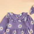 thumbnail image 6 of Staki Newborn Baby Girl Outfit Smocked Bubble Romper Ruffle Long Sleeve Bow Bodysuit Jumpsuit Clothes 0-18M,0-3 Months, 6 of 8